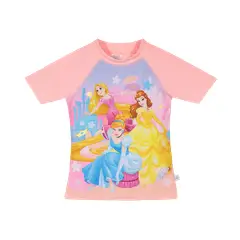 DISNEY - Polera Niña Manga Corta UV 50+ Princesas Coral