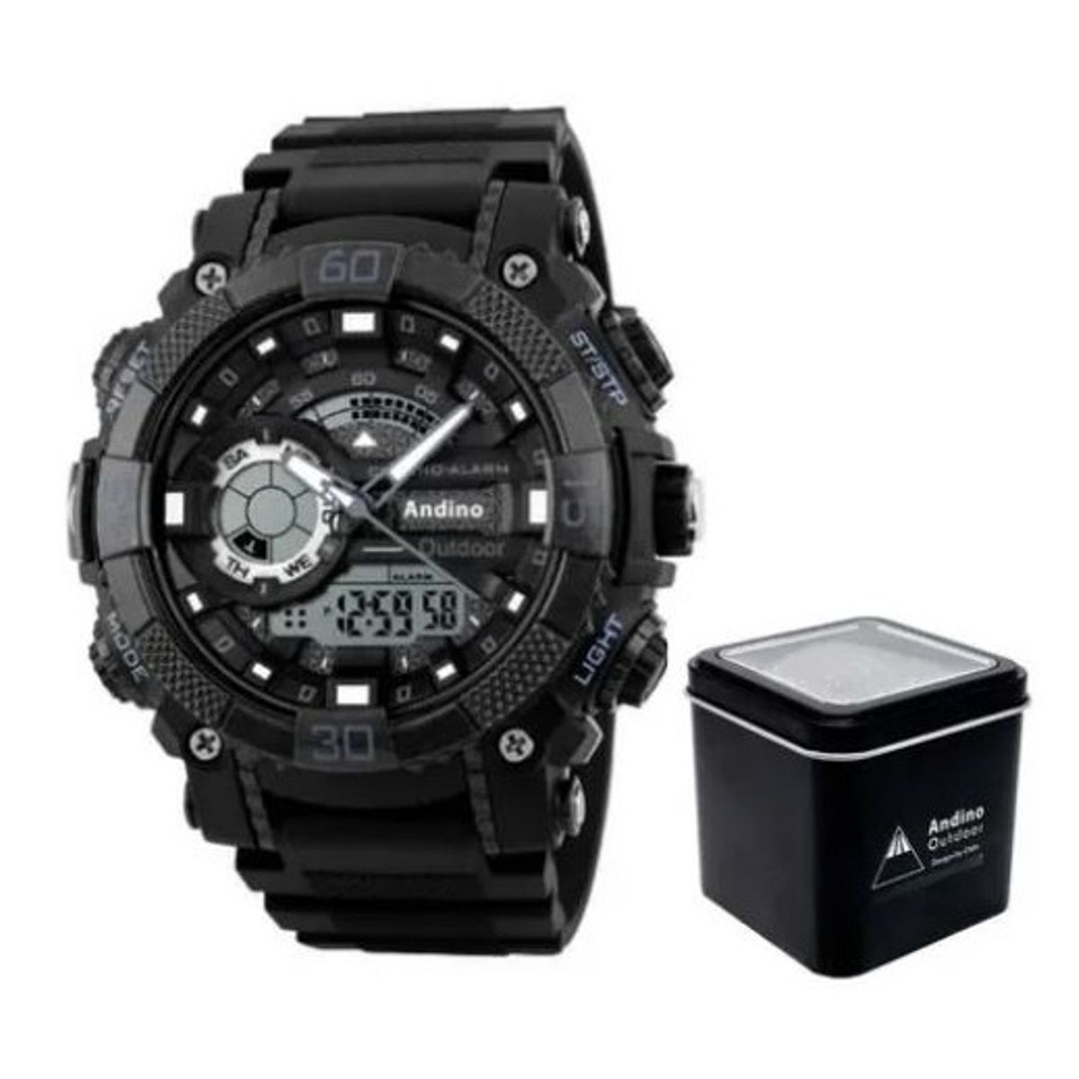 GENERICO - Reloj Análogo Digital Cuarzo cronometro alarma 5atm Andino Original