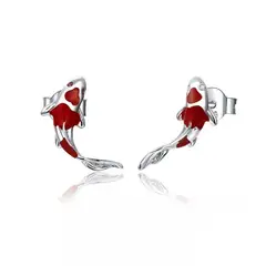GENERICO - Aros pez koi plata 925 esmaltada