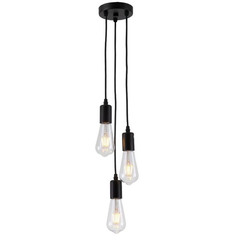 HOME NEAT - lamparas de techo colgante Metal con 3 lámparas E27 Rosa.