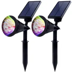 HOME NEAT - 2 Unidades solar led lámpara exterior impermeable luces 7 colores