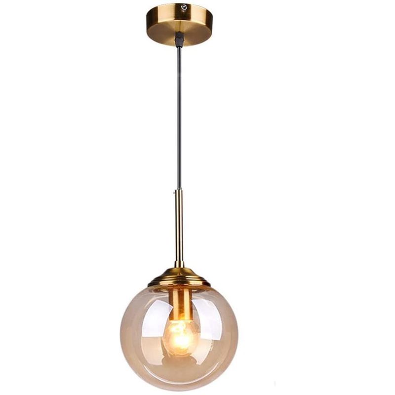 HOME NEAT - Lámpara Colgante Techo Vintage Globo de Cristal Ámbar
