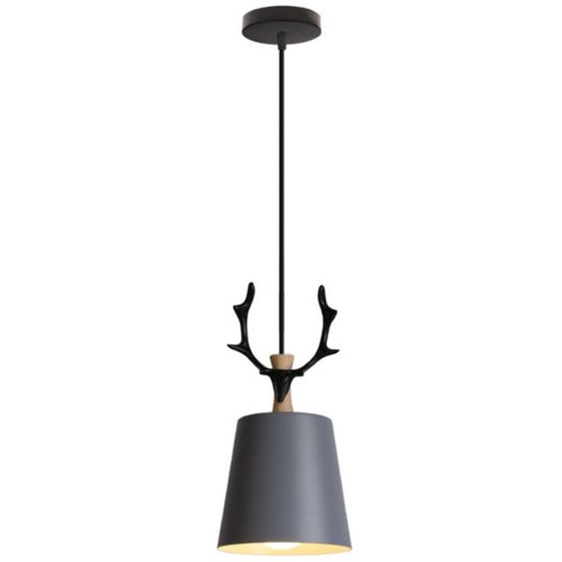 HOME NEAT - Lámpara de colgante nórdica metal Animal Gris.