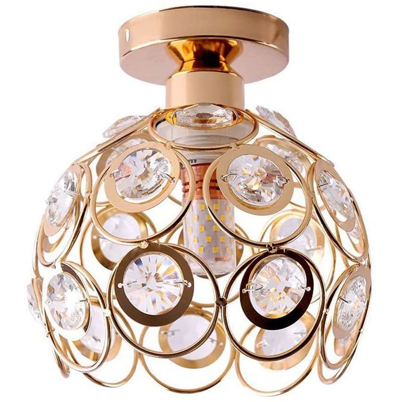 HOME NEAT - Moderno lámpara de techo de cristal e27 iluminación ø20cm oro.