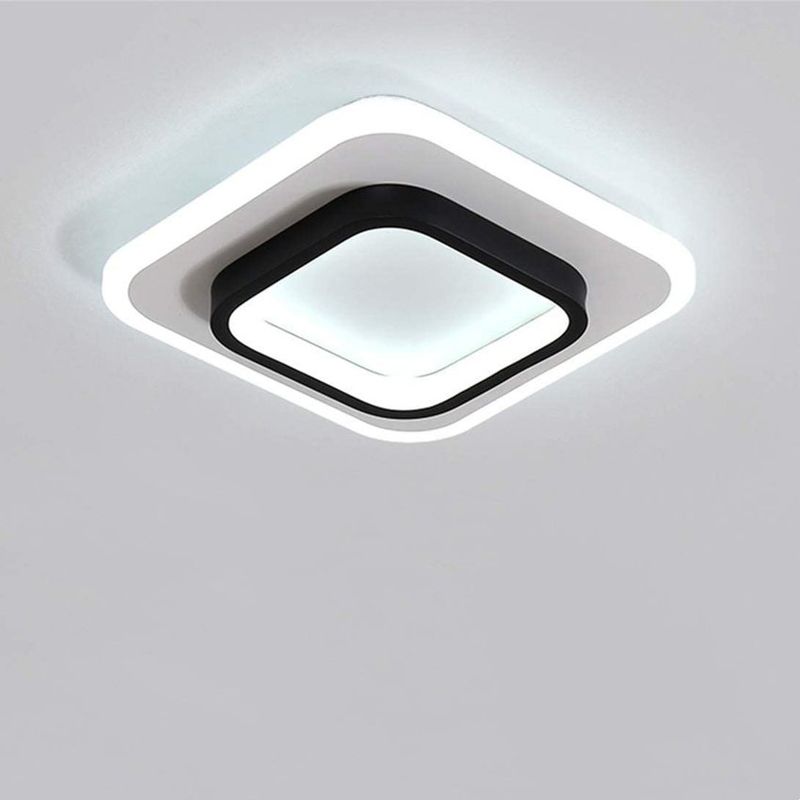 HOME NEAT - Lámpara de techo LED acrílica cuadrada 24cm - Negro.