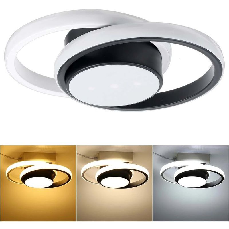 HOME NEAT - Lámparas de techo led acrílica moderno 26w 3 colores negro.