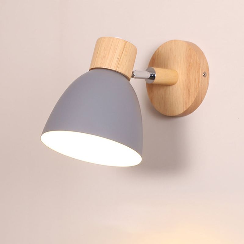 HOME NEAT - Apliques de pared madera moderno creativo lámpara de pared e27