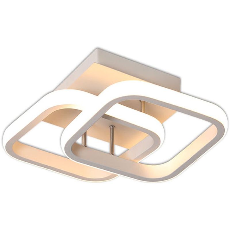 HOME NEAT - Lámpara de techo LED acrílica dos cuadrados - Blanco