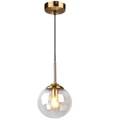HOME NEAT - Lámpara colgante techo vintage industrial globo de cristal E27 claro