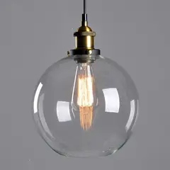 HOME NEAT - Lámpara de techo colgante bola de cristal vintage e27 transparente