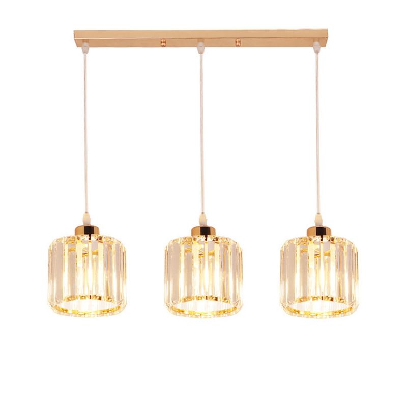 HOME NEAT - Lámpara de techo nordic modern strip cristal 3 luces E27 oro