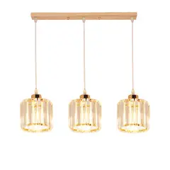 HOME NEAT - Lámpara de techo nordic modern strip cristal 3 luces E27 oro