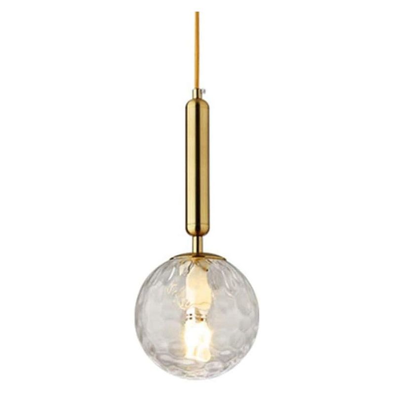 HOME NEAT - Lámpara de colgante de ondulada vaso moderno nórdico oro