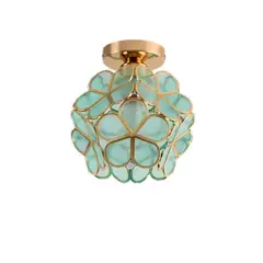 HOME NEAT - Lámpara de techo de flor de cereza de cristal E27 ø20cm Verde