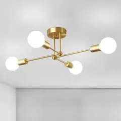 HOME NEAT - Lámpara de Techo de 4 Luces Ø72CM - Dorada