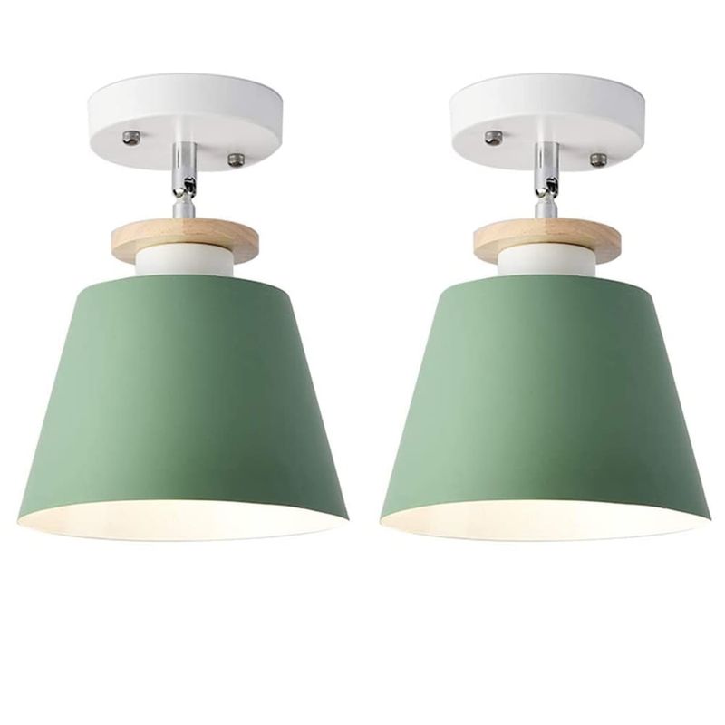 HOME NEAT - 2 Unidades Lámpara de techo moderno E27 - Verde