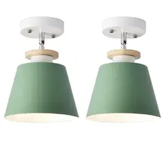 HOME NEAT - 2 Unidades Lámpara de techo moderno E27 - Verde
