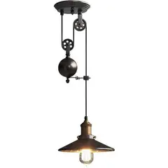 HOME NEAT - Lámpara colgante de polea industrial lámpara de techo vintage