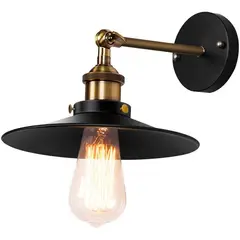 HOME NEAT - Luz lámpara de pared vintage lámpara industrial casquillo e27 negro