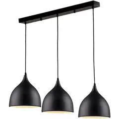 HOME NEAT - Lámpara colgante nórdica moderna luz de techo 3 cabezas negro ø17cm