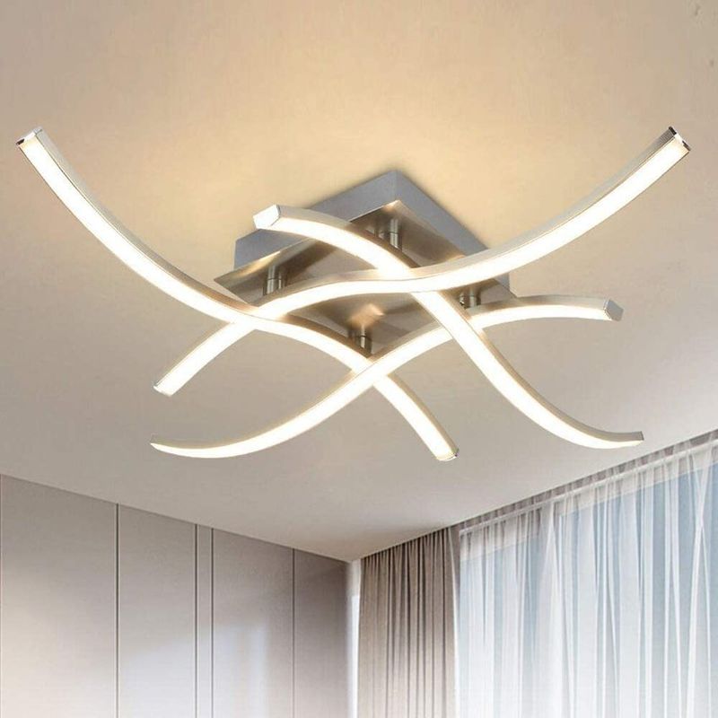 HOME NEAT - Lámpara de techo LED acrílica moderno de 4 luces 18W Blanco cálido