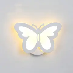 HOME NEAT - Lámpara de pared moderna LED aplique de pared de mariposa 12w