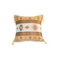 TURKUAZ - Cojín turco 44x44 Kilim Beige y Café claro