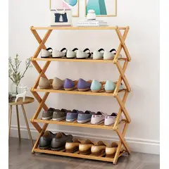 GENERICO - Zapatero Armable De Madera 5 Pisos 60cmx76cm 10463