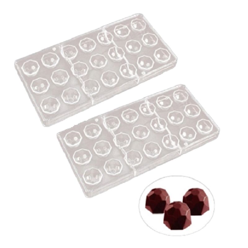GENERICO - Pack x2 Moldes Chocolate Moldes De Chocolate Policarbonato Diamante