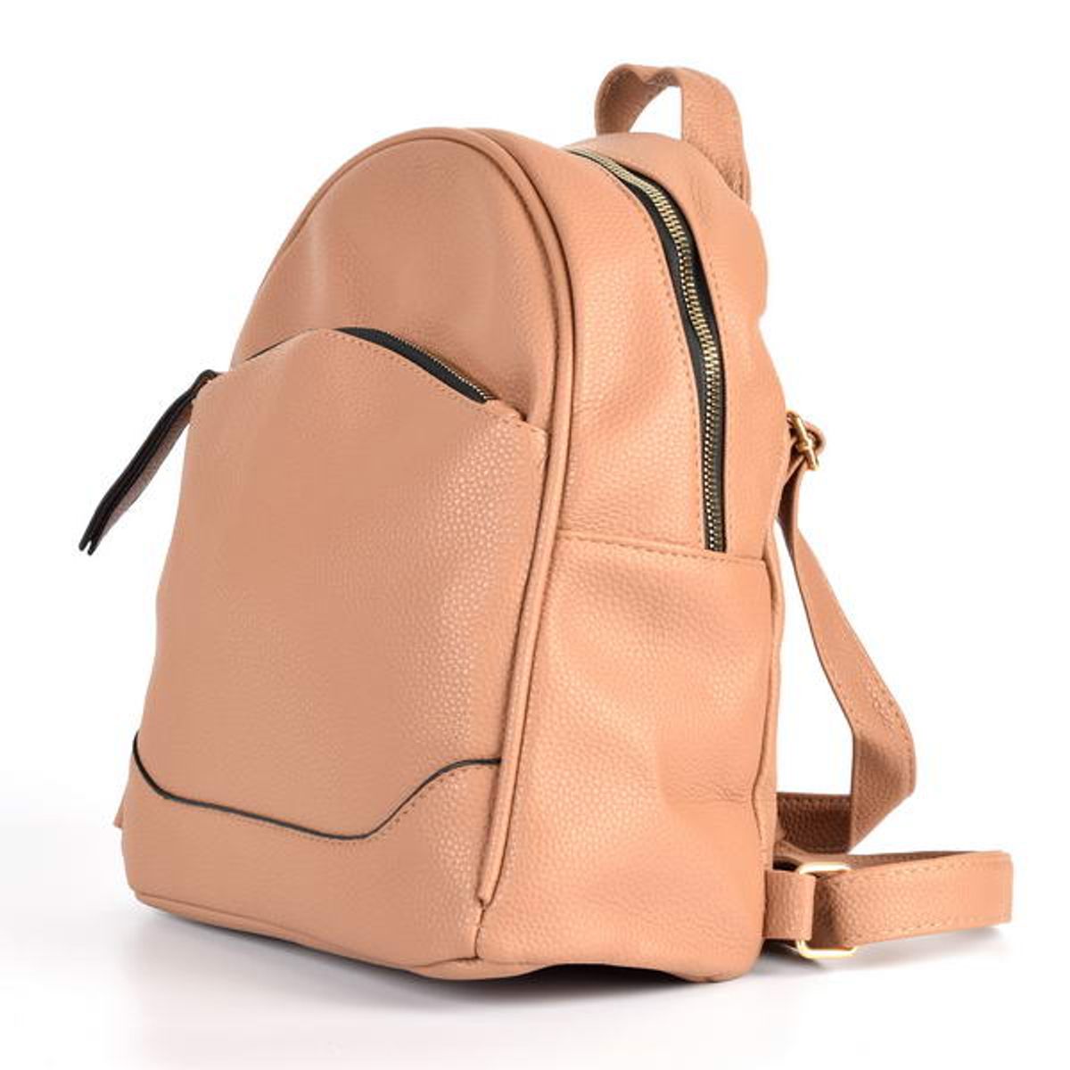 MAILEA - Mochila ecocuero cierre redondo para mujer khaki