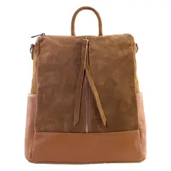 MAILEA - Mochila reno base cuero para mujer tostado