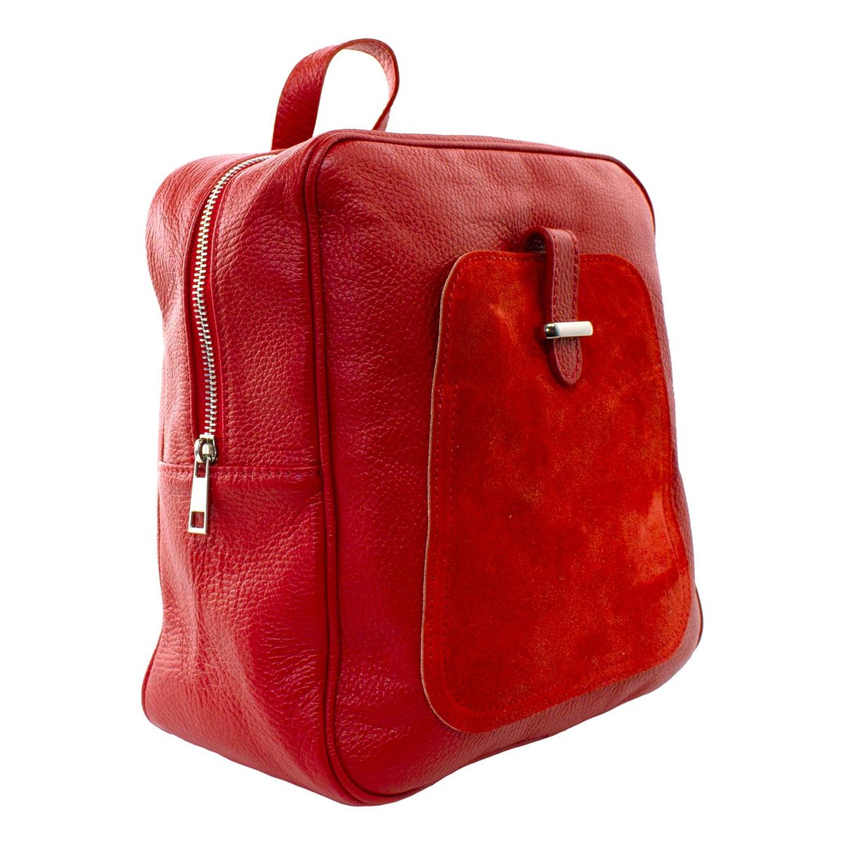 MAILEA - Mochila cuero bolsillo reno para mujer rojo