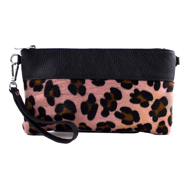 MAILEA - Bandolera cuero cavallino para mujer rosado