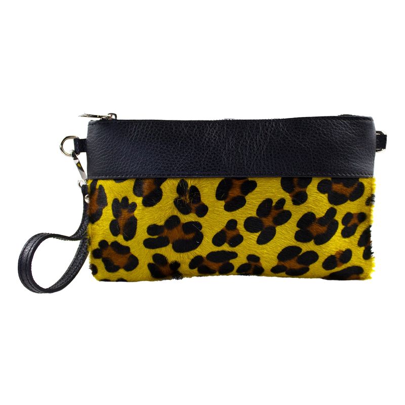 MAILEA - Bandolera cuero cavallino para mujer amarillo