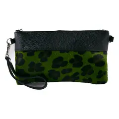MAILEA - Bandolera cuero cavallino para mujer verde