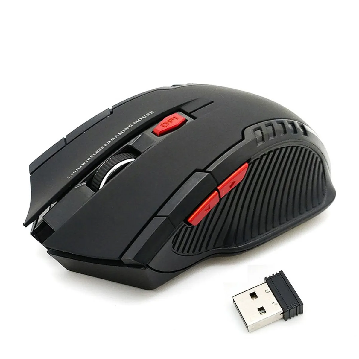 GENERICO - Mouse Gamer Inalámbrico 1600 DPI Bluetooth 2.4 Ghz  Windows y Mac 6 Teclas 10 Metros