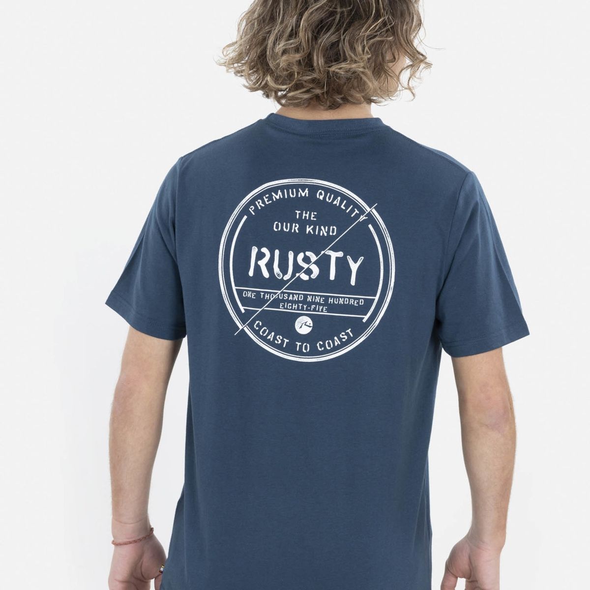 RUSTY - Polera Brake signal SS tee Hombre Azul Rusty
