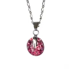 AMKALE - Collar Plata con Dije Circón Rosado