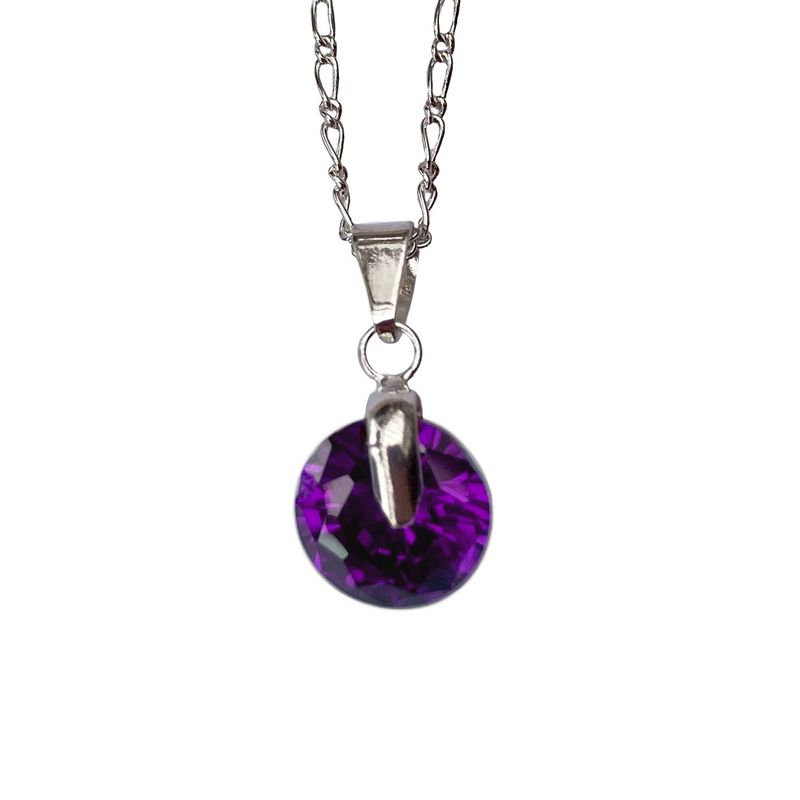 AMKALE - Collar Plata con Dije Circón Morado