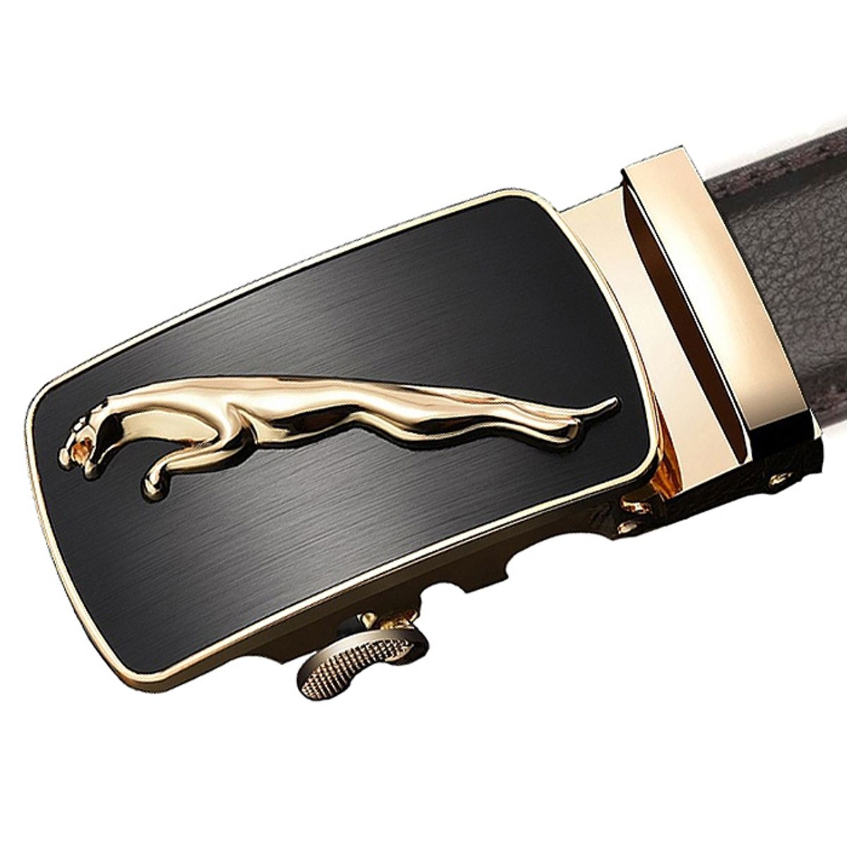 SONEC - Cinturón ejecutivo hombre automático Jaguar dorado