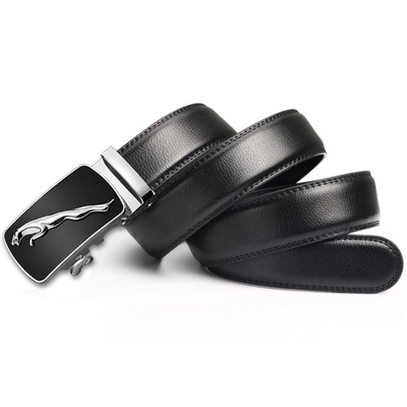 SONEC - Cinturón ejecutivo hombre automático Jaguar plateado