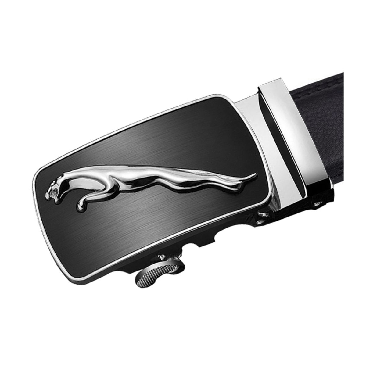 SONEC - Cinturón ejecutivo hombre automático Jaguar plateado