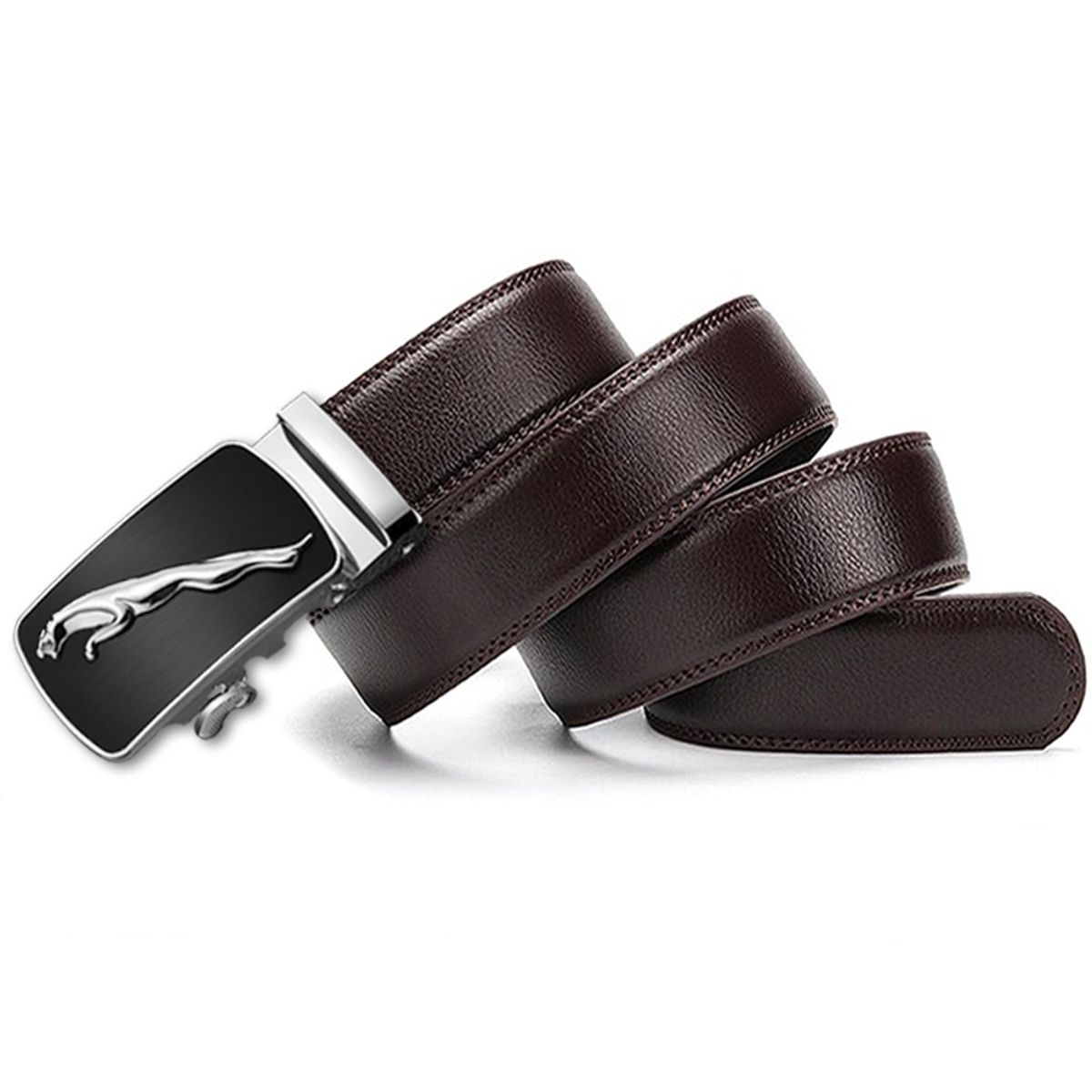 SONEC - Cinturón ejecutivo hombre automático Jaguar plateado