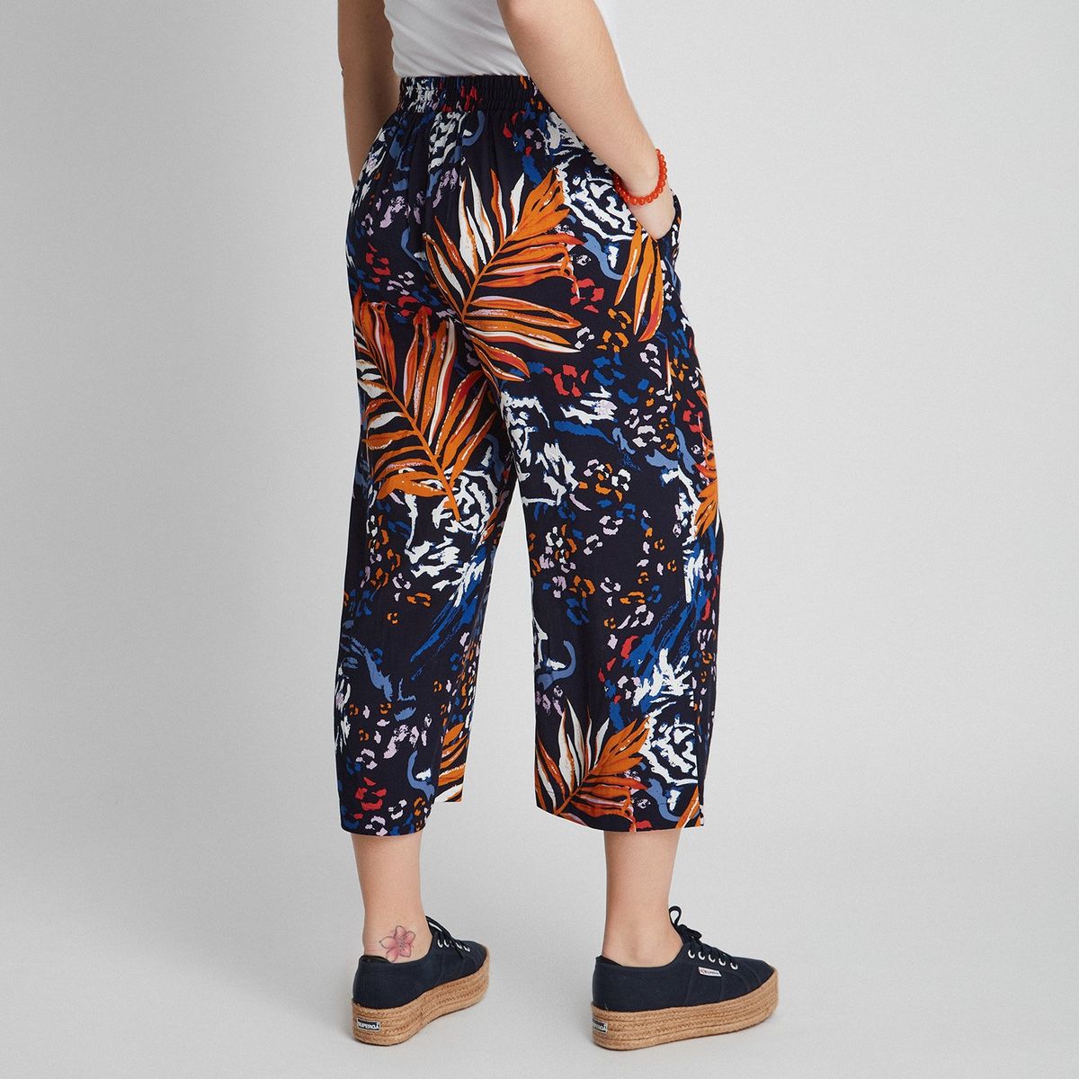 CURVI - Pantalón Tipo Culotte Con Lazo Mujer Curvi