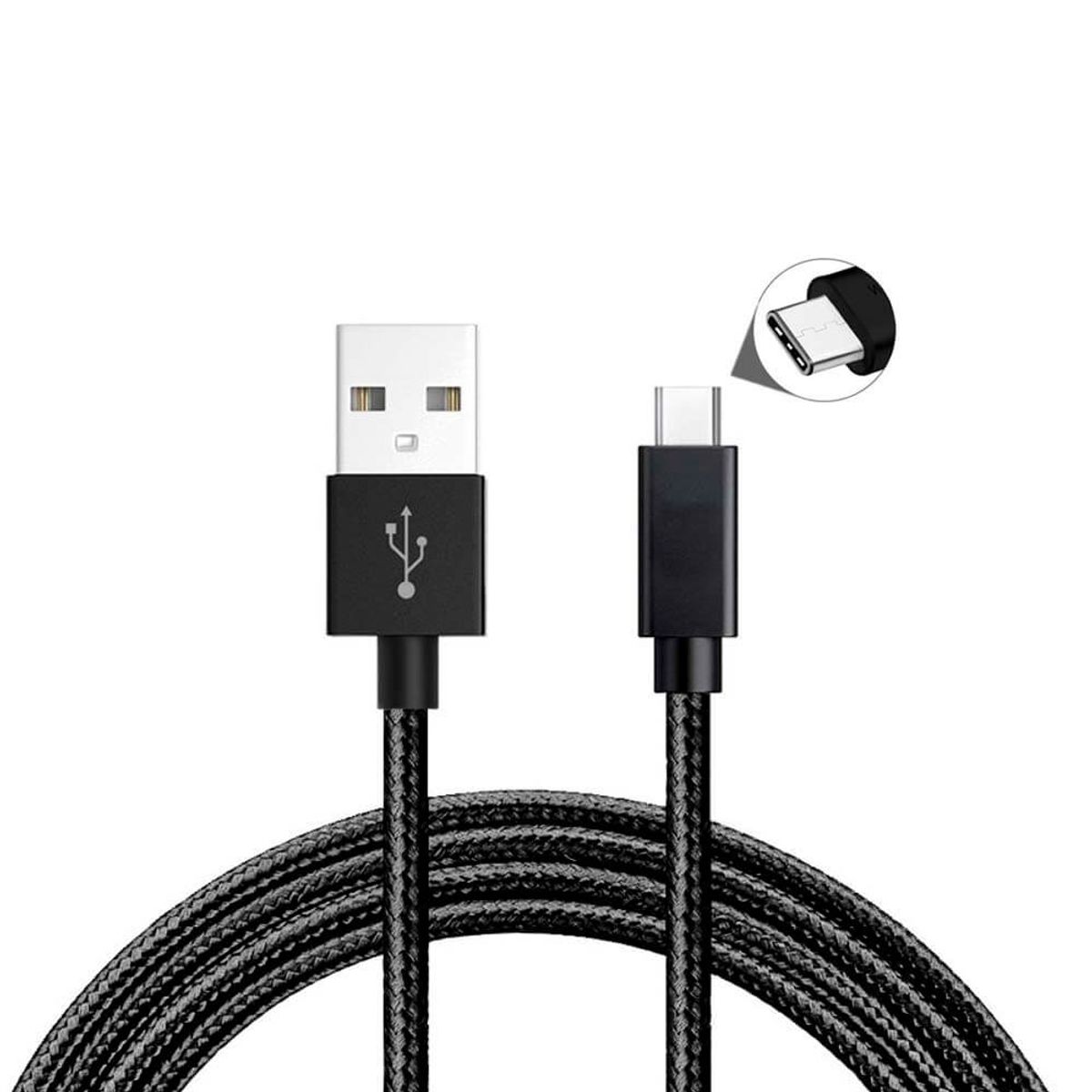 GENERICO - Cable Usb Tipo C Carga Rapida Flexible Para Android Samsung Negro