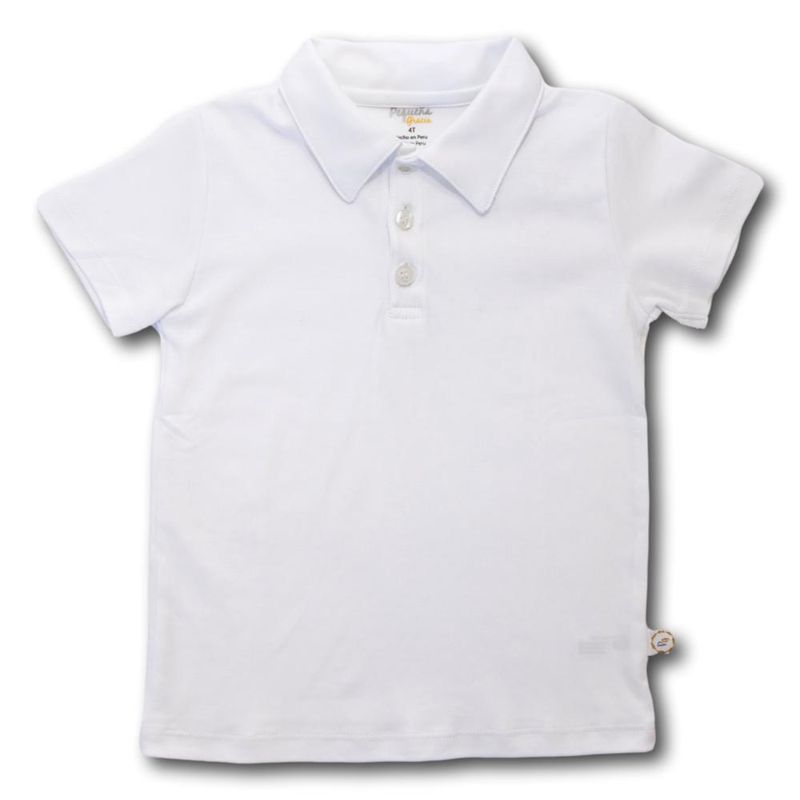 PEQUEÑA GRACIA - Polera Alex Blanca Lisa Algodón Pima.