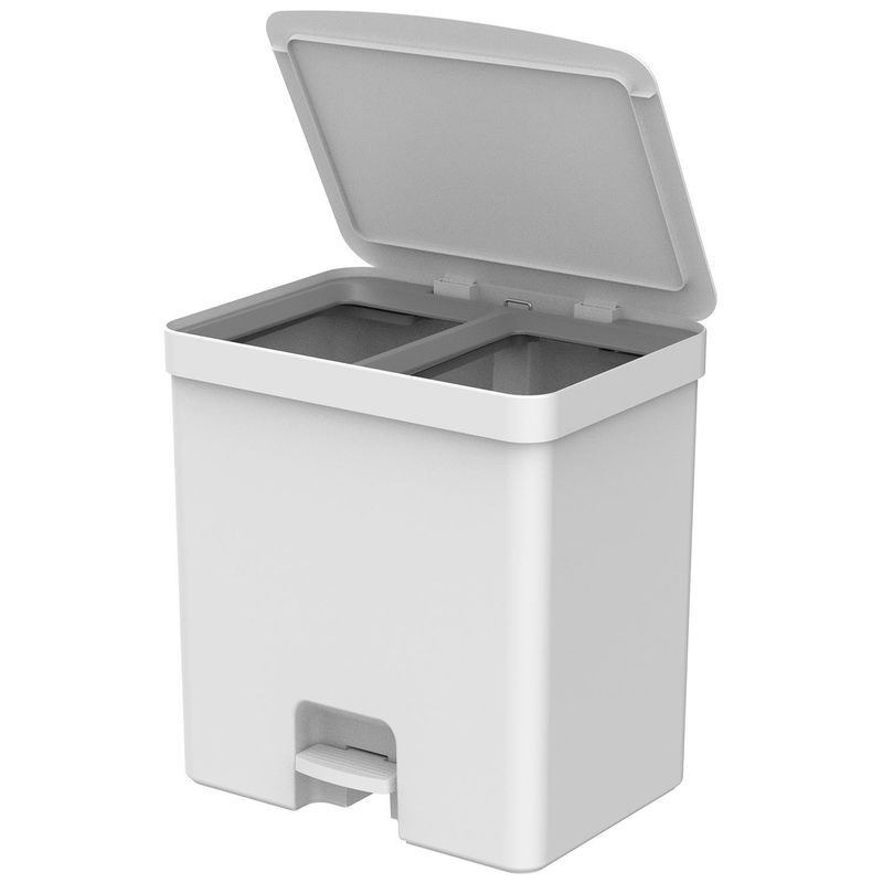 OU - Basurero de Reciclaje Doble Compartimiento Trium 20 L Blanco OU