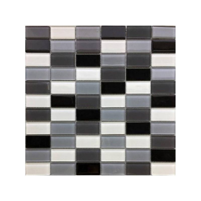 DECORALIA - MALLA MOSAICO VID RECTANG NEGRO/BLCO 30X30CM
