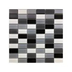 DECORALIA - MALLA MOSAICO VID RECTANG NEGRO/BLCO 30X30CM