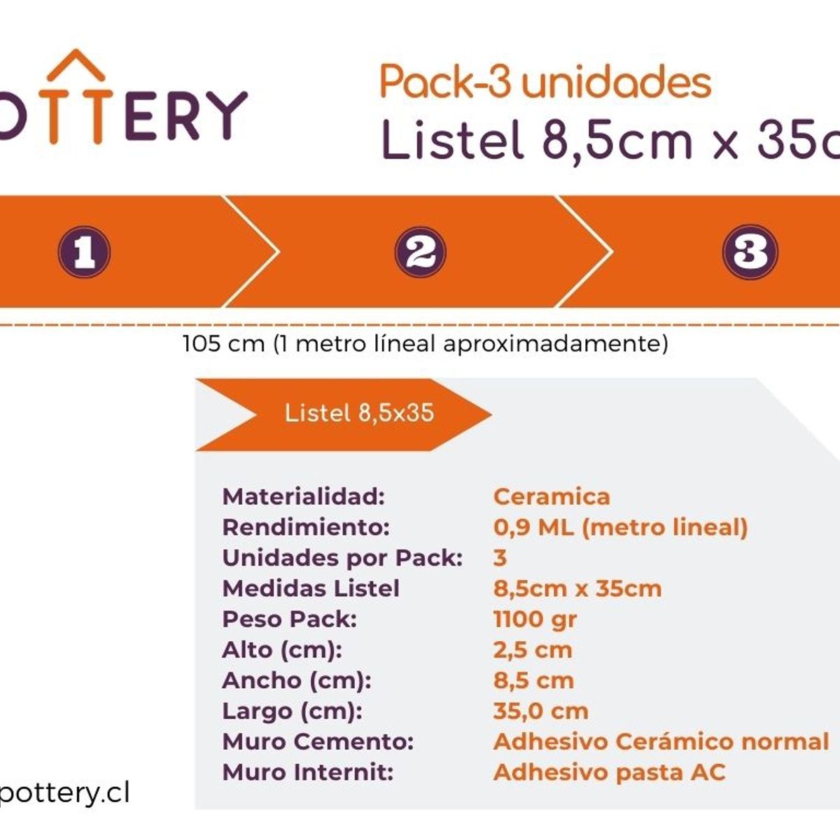 DECORALIA - Pack 3 unidades LISTEL BELKY ROJO 8,5x35cm